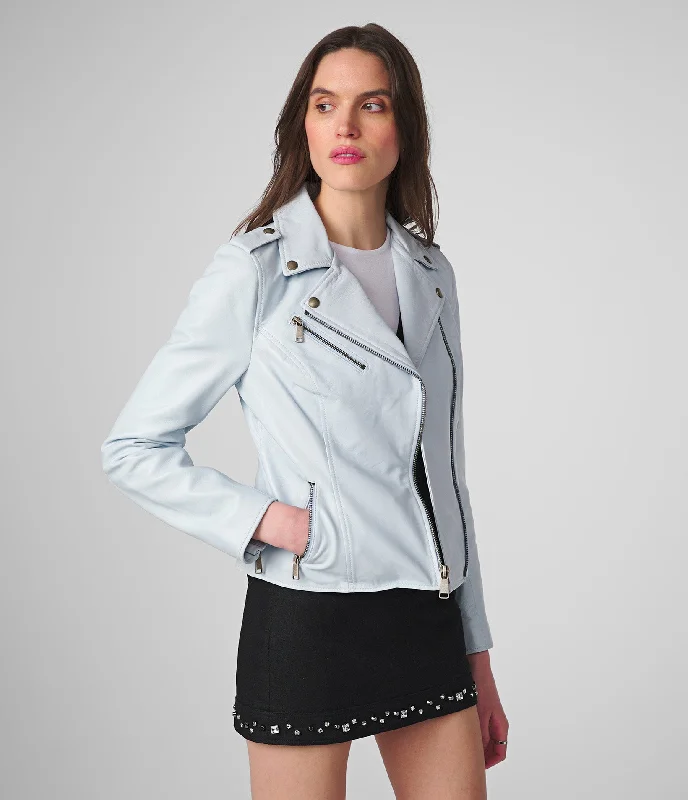 Women's Travel Apparel Serena Genuine Leather Moto Jacket