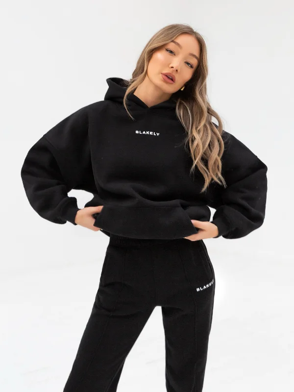 Women's High-Fashion Attire Everyday Hoodie - Black