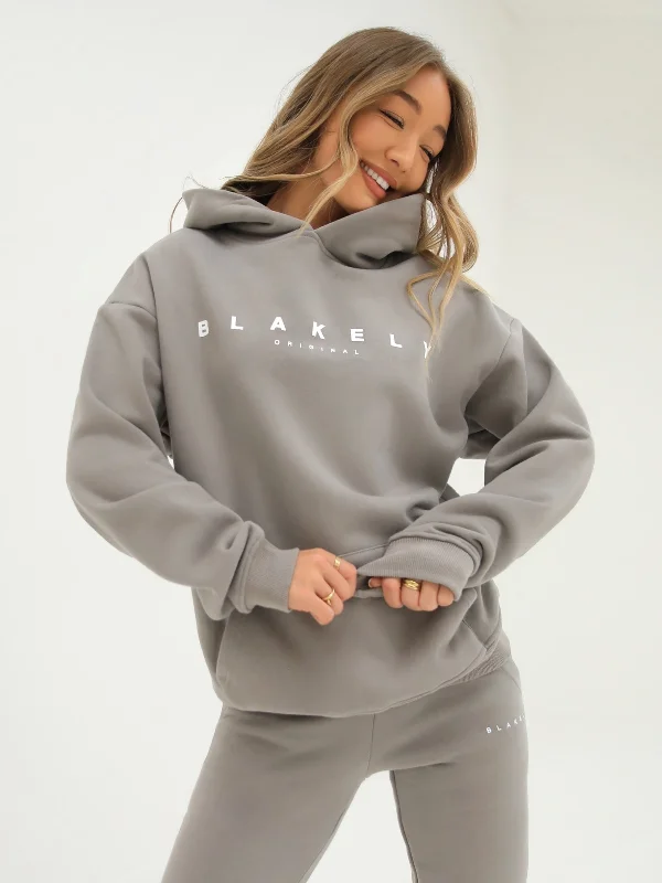 Women's Timeless Attire Composure Oversized Hoodie - Neutral Grey