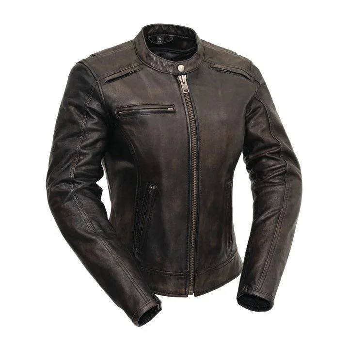 Women's Office Clothing Trickster Womens Motorcycle Leather Jacket