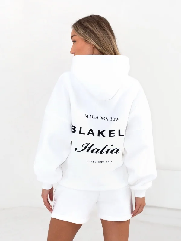 Women's Evening Wear Attire Italia Oversized Hoodie - Flat White