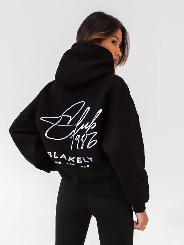 Affordable Women's Garments Club Oversized Hoodie - Black