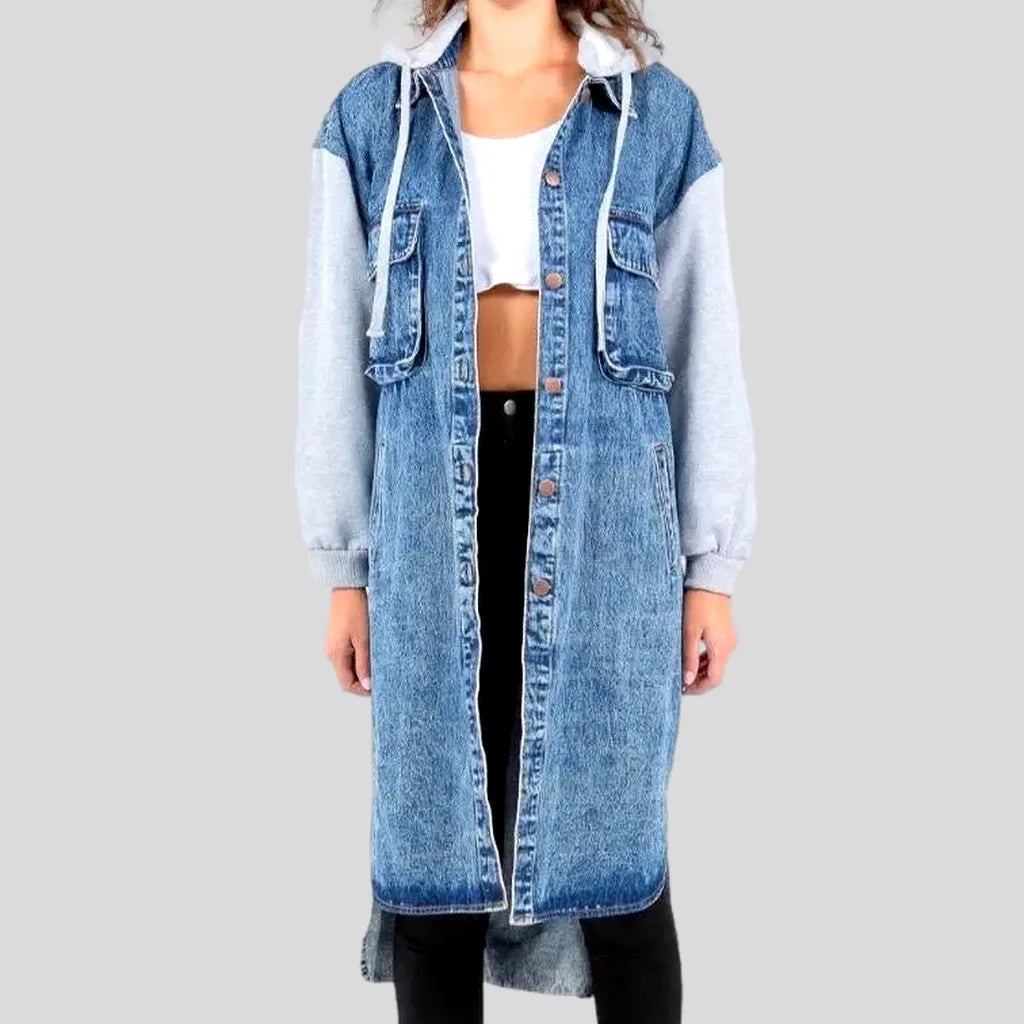 Women's Clothing And Garments Sets Long women's denim jacket