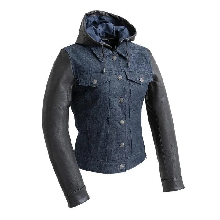 Women's Tops And Clothing Holli - Motorcycle Denim/Leather Jacket