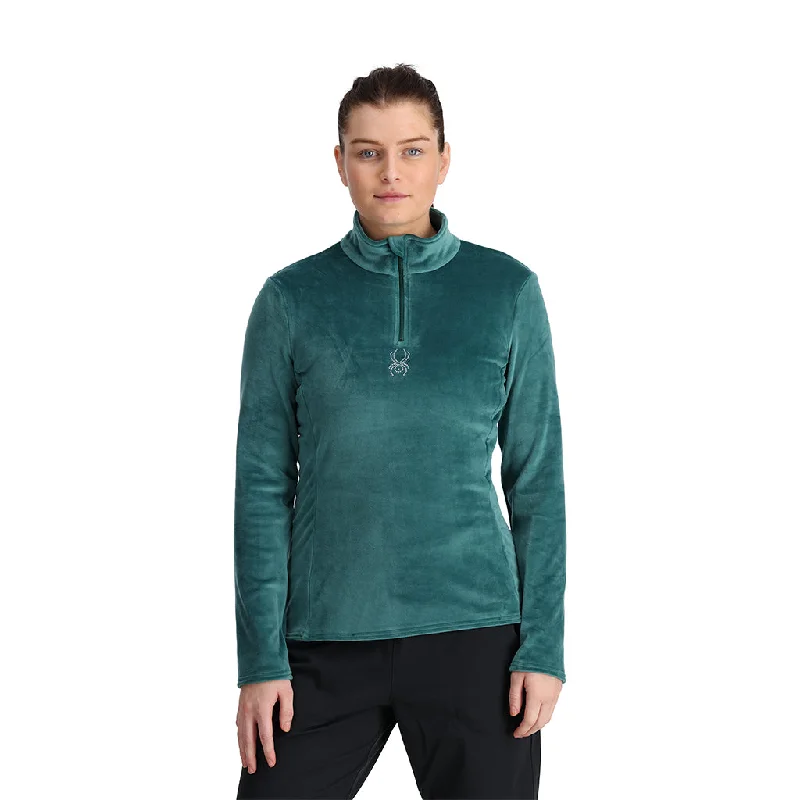 Women's Resort Apparel Womens Shimmer Bug Half Zip - Cypress Green