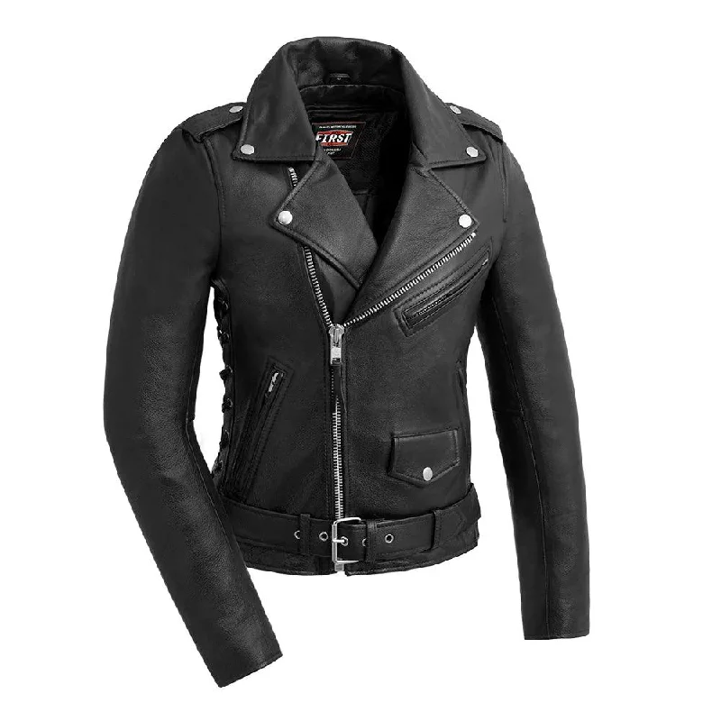 Women's Casual Clothing For Lounging Popstar Women's Motorcycle Leather Jacket by First MFG.