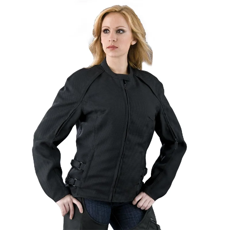 Affordable Women's Clothing NexGen SH19055 Women's Black Textile Motorcycle Racer Jacket